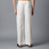 Linen Relaxed Fit Drawstring Pants | Cotton-Linen Blend Casual Straight Trousers